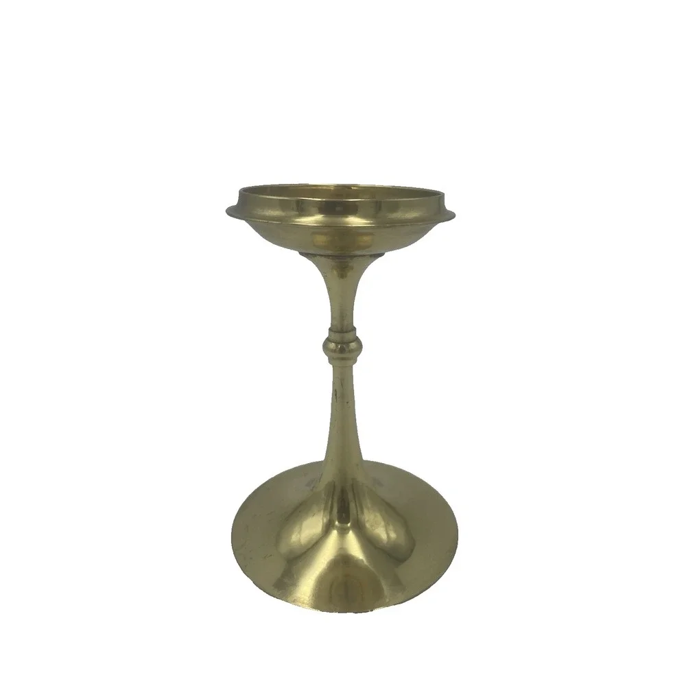 Vintage Brass Pillar Candle Holder Needle Top‎ 6
